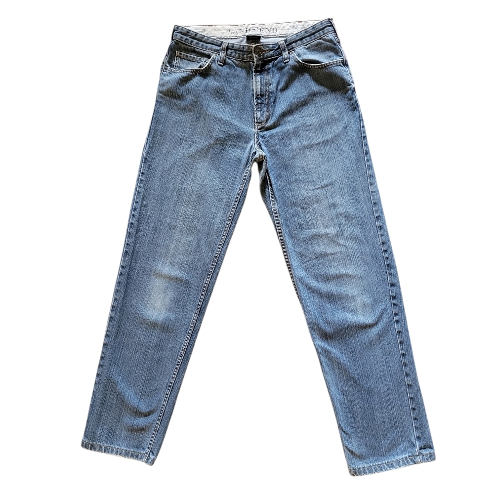 Lands End Bundle Of 3 Light Blue Men’s Straight-Leg Jeans - Picture 2 of 16